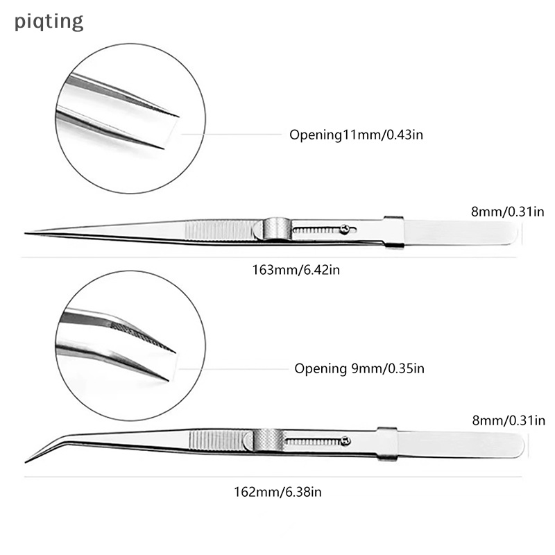 Piqt Nhíp Chuyên Nghiệp Bằng Thép Không Gỉ Dùng Để Cố Định Kim Cương / Đá Quý diy