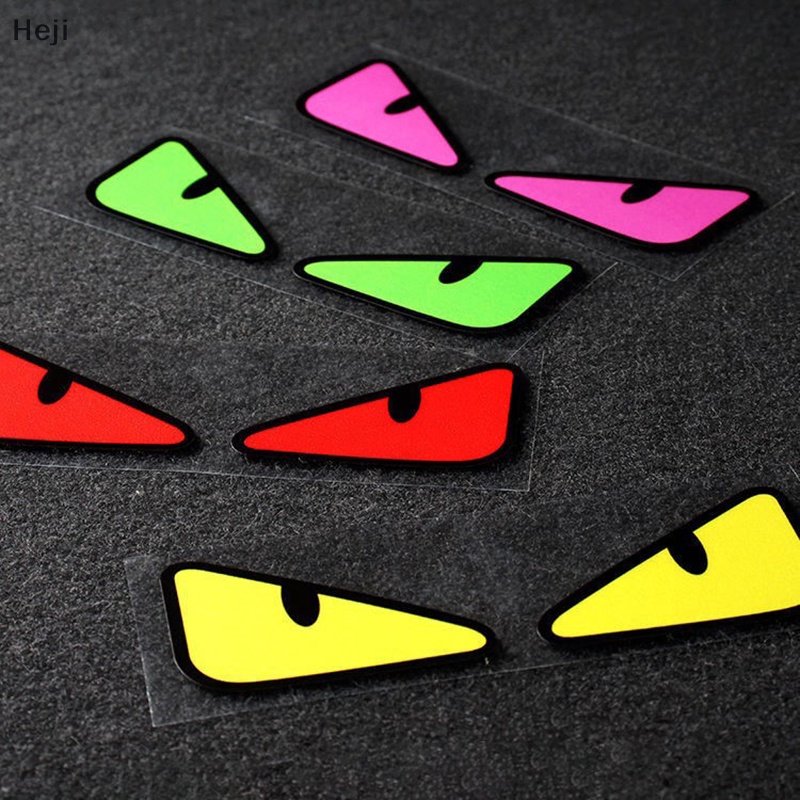 Heji Miếng Dán Trang Trí Đèn Pha Xe Hơi Hình Đôi Mắt Quỷ Phản Quang Độc Đáo vn