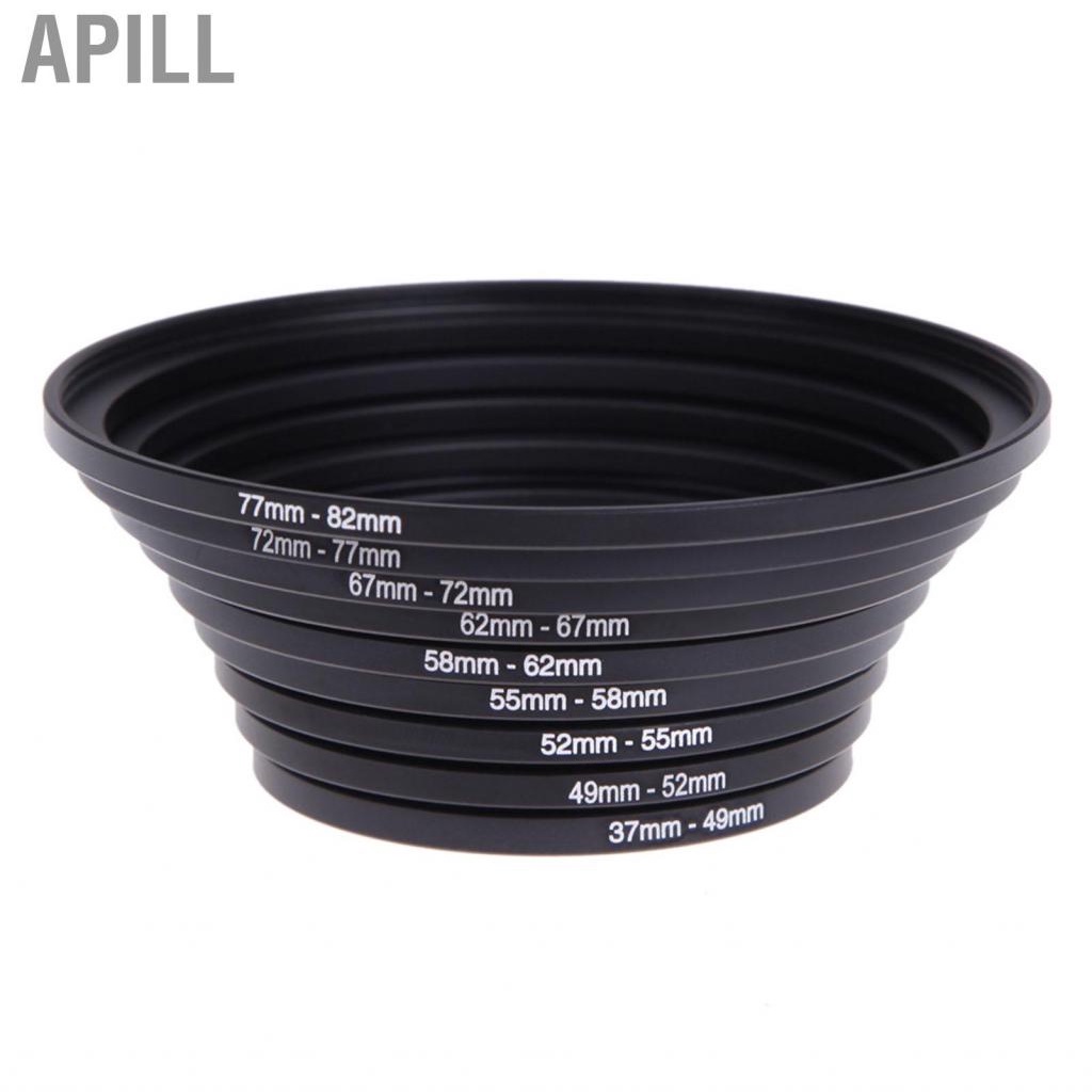 Apill 18 Piece Filter Ring Adapter Set All Metal Camera Lens Kit