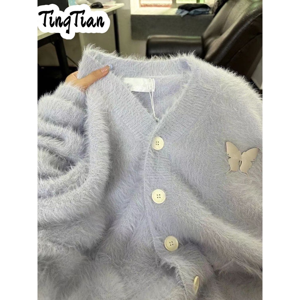 TINGTIAN Áo Len áo khoác cardigan Xu hướng Thể thao INS Comfortable WXF23B0XG1 48Z231129