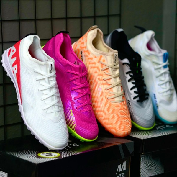 Giày bóng đá Air Zoom Mer Vapor 15 Pro Trắng Xanh, giày đá banh cỏ nhân tạo nam đã khâu đế - 2EVSHOP