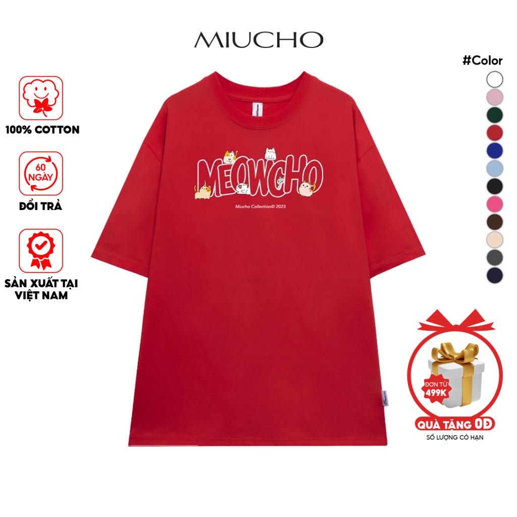 Áo thun unisex form rộng AT363 Miucho basic tee tay lỡ dành cho nam nữ in graphic