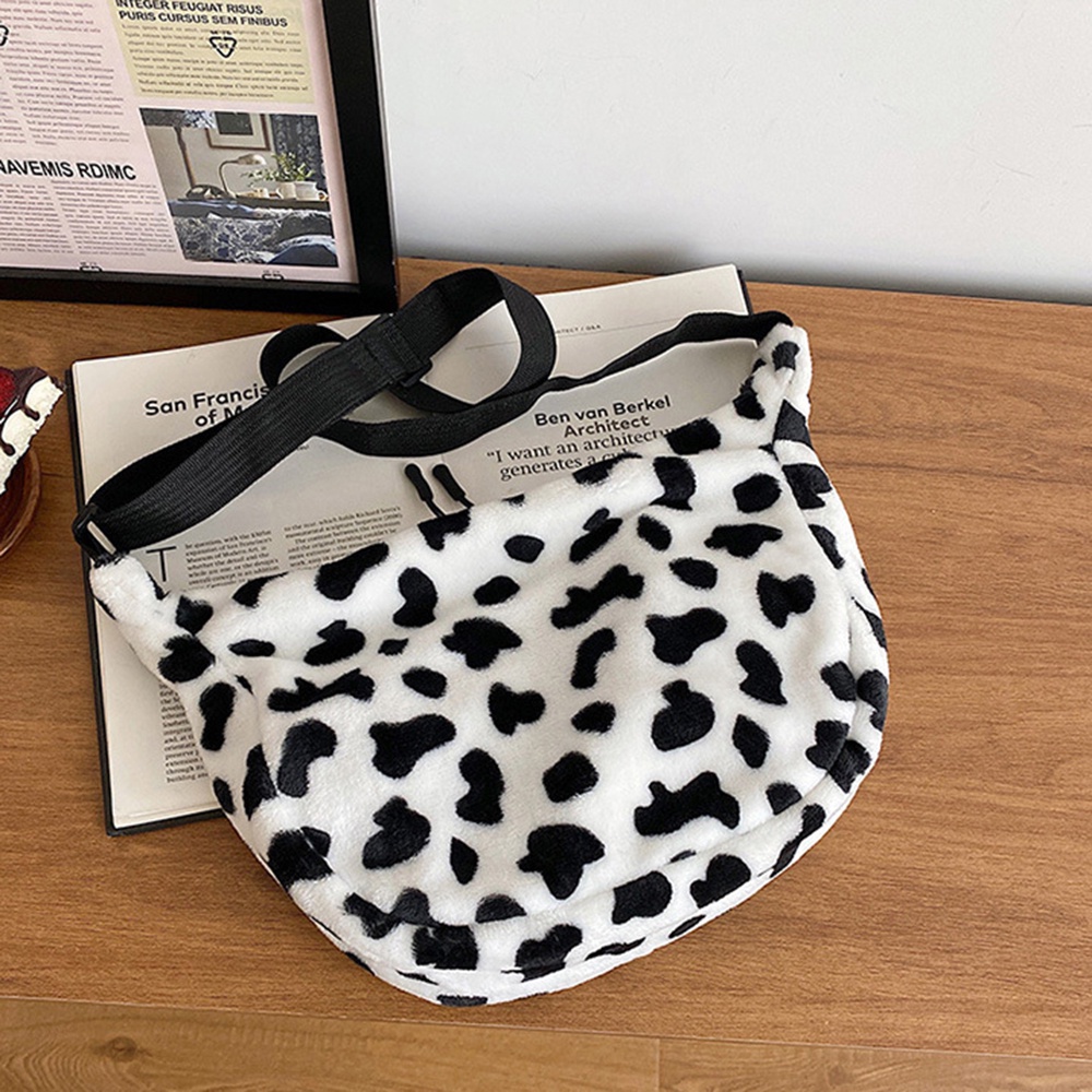 1 Túi Đeo Chéo Lông Giả Mềm Mại In Họa Tiết Hoạt Hình Dễ Thương Thời Trang diy