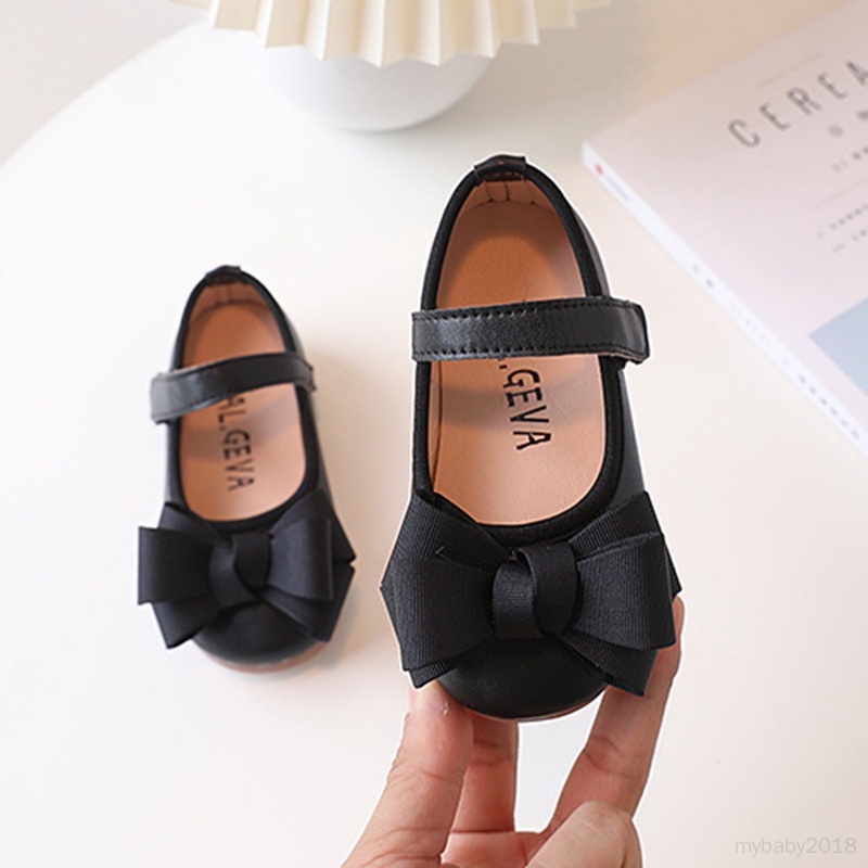 Giày Búp Bê Đế Mềm Chống Trượt Đính Nơ Xinh Xắn Cho Bé Gái