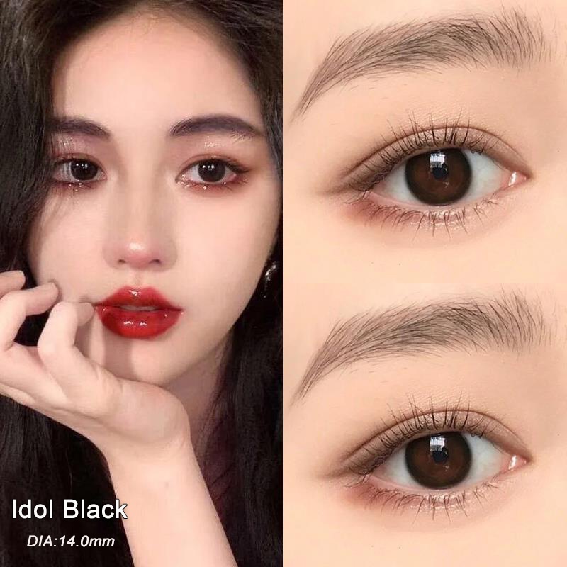 1 Cặp Kính Áp Tròng Cho dodo black / idol 1 Đen