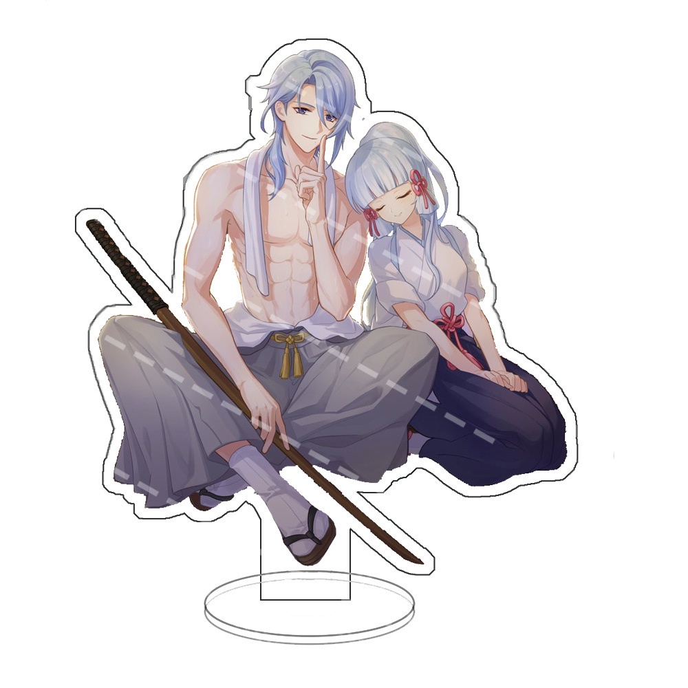 Trò chơi tác động Genshin mới Chân đế hoạt hình hai chiều Trang trí máy tính để bàn Sấm sét Tướng, Giá đỡ Ganyu, Vật tra