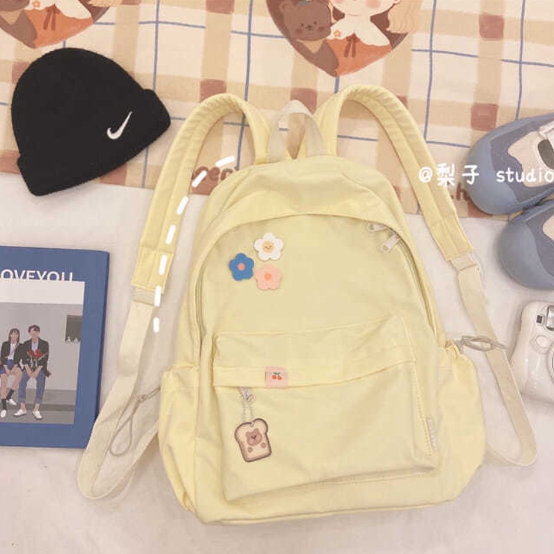 Ba Lô Đi Học Cỡ Lớn In Họa Tiết Phong Cách harajuku ulzzang Cho Nữ
