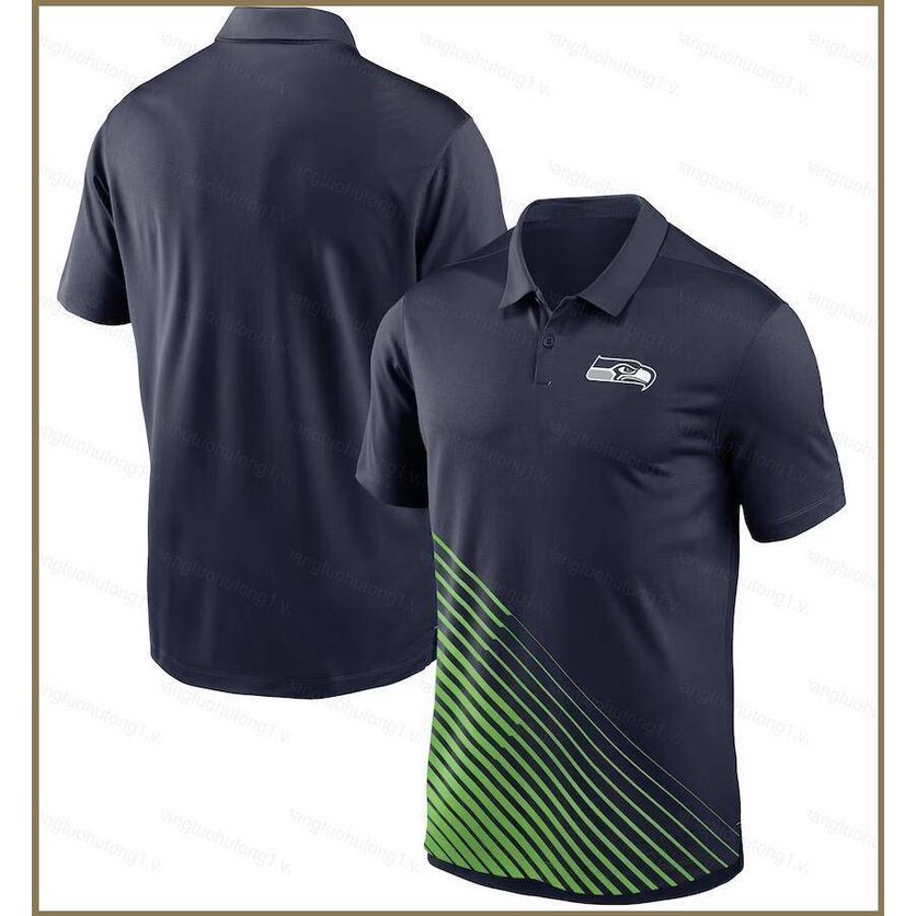 Ani Áo Thun Thể Thao polo Ngắn Tay Thời Trang 2023-2024 nfl seattle seahawks navy