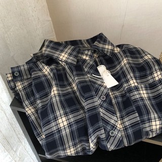 Áo Sơ Mi Tay Dài Họa Tiết Kẻ Sọc Phong Cách retro Mỹ Thời Trang Cho Cặp Đôi