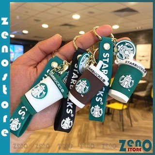 Móc khóa ly cafe Starbucks,móc gấu silicon nhiều mẫu, móc chìa khóa, balo