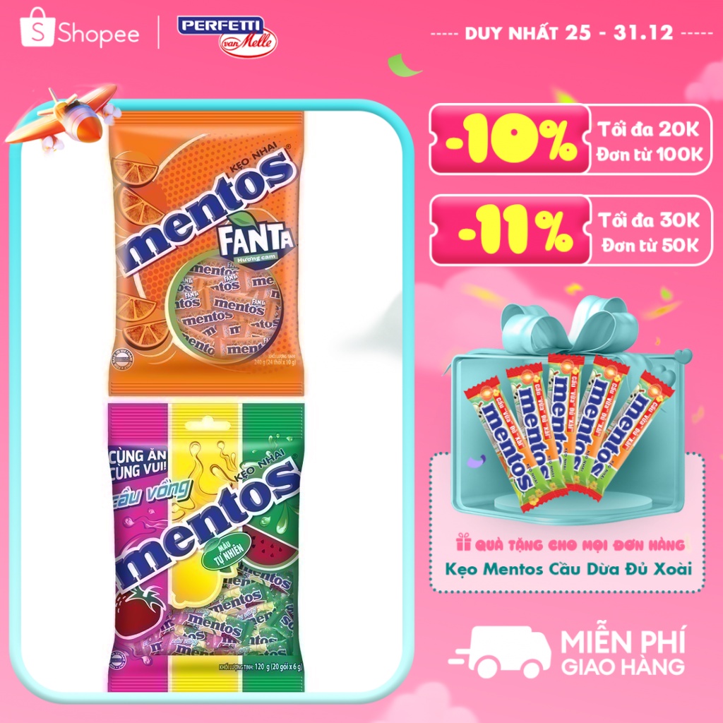 Kẹo nhai Mentos nhiều hương
