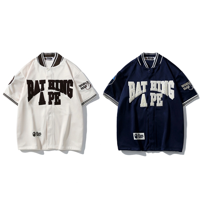Bruce Lee × Aape By A Bathing Ape Áo thun bóng chày Bape jersey tay ngắn Tee