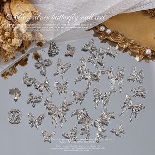 Charm bướm bạc đính móng siêu hot, ,charm nail, charm bướm nail