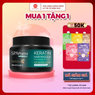 Ủ tóc Spa Pharma Keratin Hair Masque mặt nạ dành cho tóc khô và hư tổn 500ml nhập khẩu chính hãng
