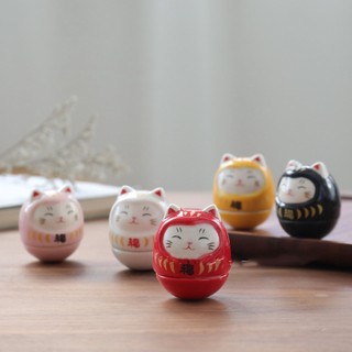 Set mèo thần tài chữ Phúc mini Tiệm An Yên chất liệu gốm sứ, tài lộc, hạnh phúc làm mô hình trang trí bàn làm việc, ô tô