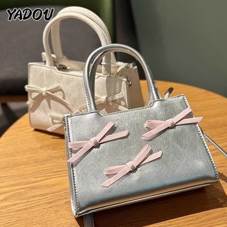 YADOU Túi Xách Da PU Đính Nơ Phong Cách Hàn Quốc Cho Nữ