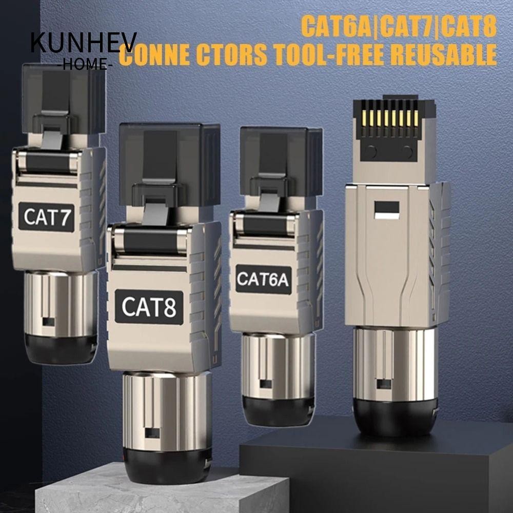 KUNHEV Đầu Nối Dây Cáp Mạng LAN RJ45 2000MHz 22AWG - 24AWG RJ45 Cat8 Cat7 Cat6A 40G