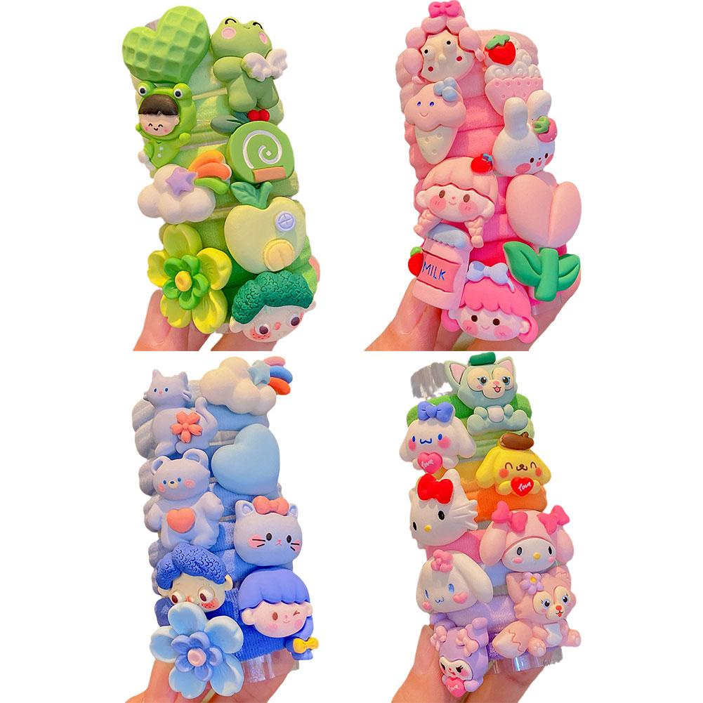 SANRIO Kuromi Dây Buộc Tóc Bằng Cao Su Nhiều Màu Sắc u0b4 Dành Cho Trẻ Em