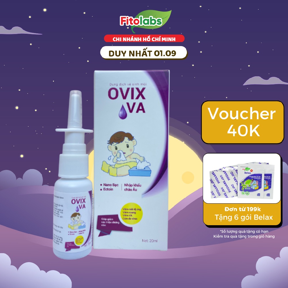 Xịt Mũi Ovix VA Cho Bé Chứa Nano Bạc Giúp Làm Sạch Mũi, Giảm Viêm Mũi Xoang Lọ 20ml - FITO52