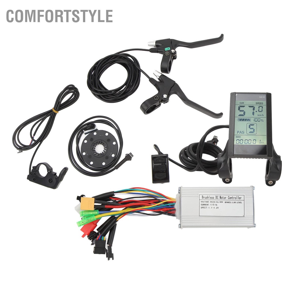 Comfortstyle Bộ Điều Khiển 3 Chế Độ 17A S830 Bảng Màn Hình Ngón Tay Cái Ga Hỗ Trợ Phanh Sang Số Xe Đạp Pin Lithium Sửa Đổi Cho Động Cơ 250W‑350W