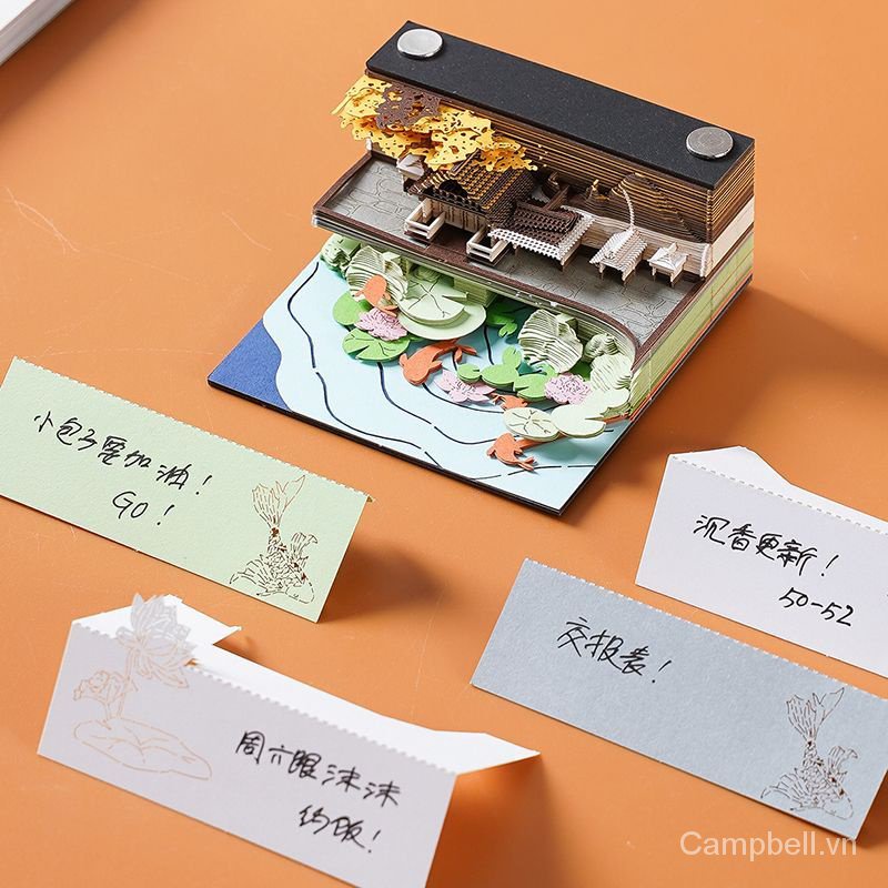 Lịch Giấy Ghi Chú 3d Phong Cách Trung Hoa Sáng Tạo