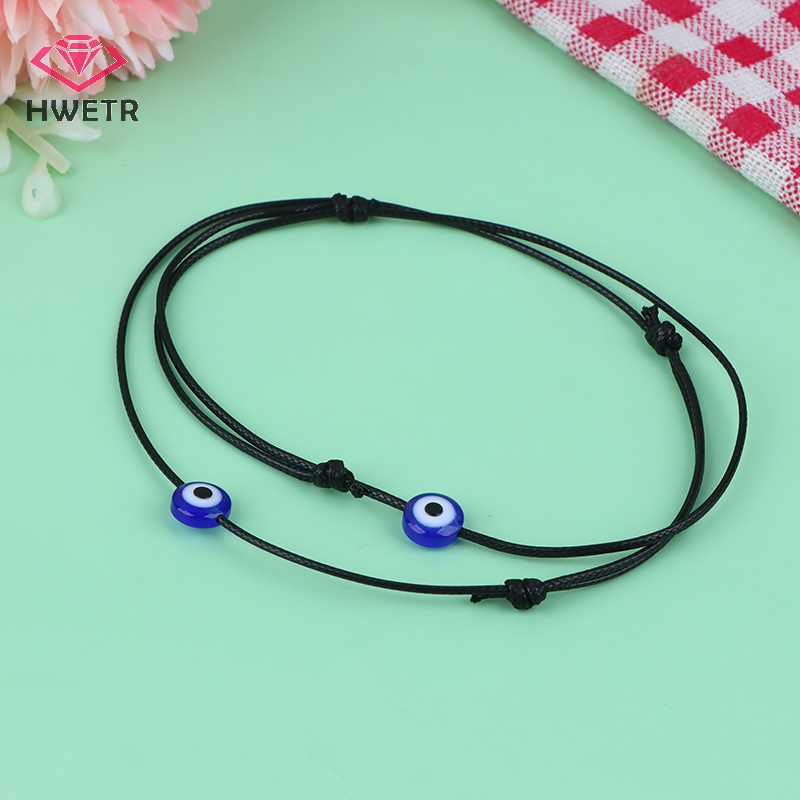 1 Cặp Vòng Tay Dây Bện Mặt Hình Mắt Quỷ Thời Trang Mới