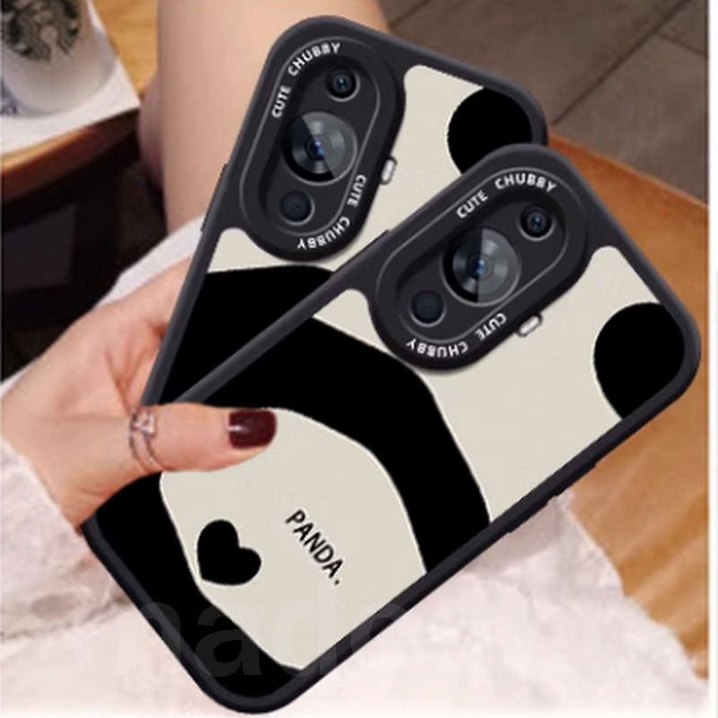 Cartoon Casing For iPhone 15 14 13 12 Mini 11 Pro Xs max 6 6S 7 8 Plus X XR 11promax 12promax 13promax Cute Panda Bear Oval Tpu Fine Hole Shockproof Soft Phone Case simple Couple Back Cover XPN 83