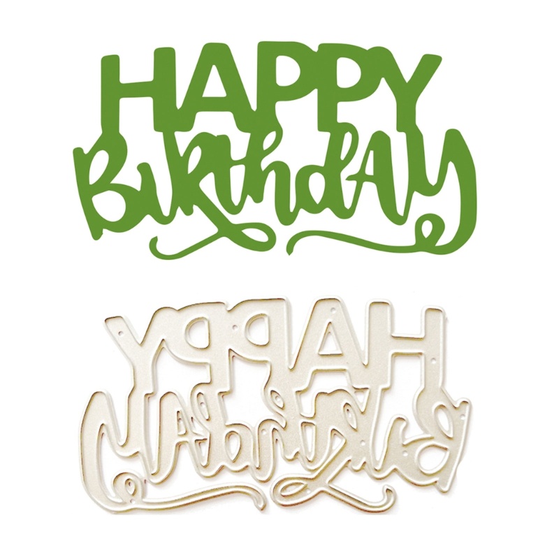 Khuôn Cắt Giấy Làm Từ Kim Loại Hình Chữ happy birthday Trang Trí Scrapbook
