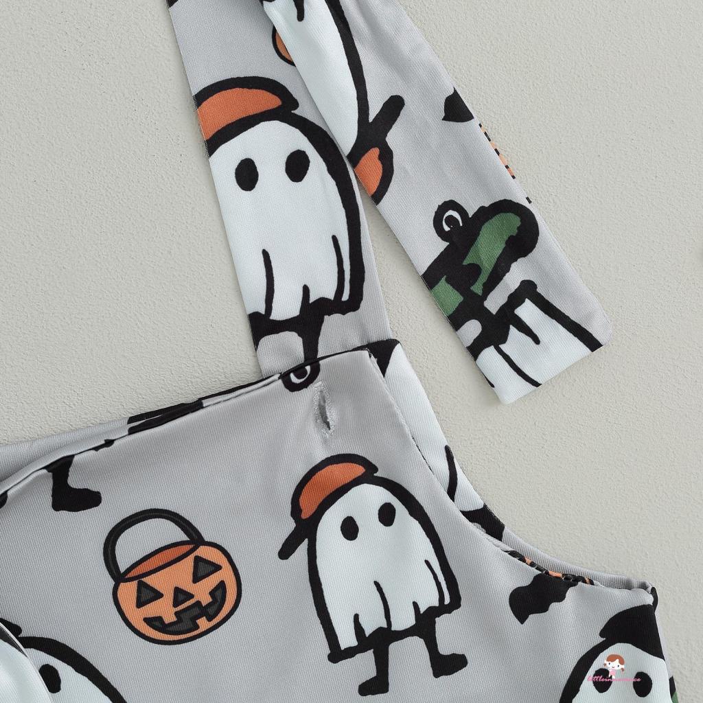 Bộ Áo Liền Quần Sát Nách In Hoạt Hình Phong Cách halloween Cho Bé