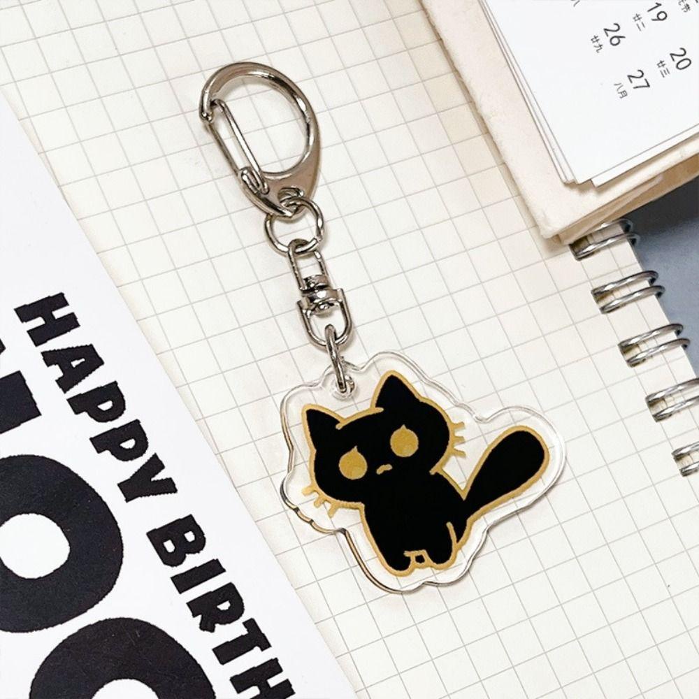 Móc Khóa acrylic Hình Mèo Đen Dễ Thương