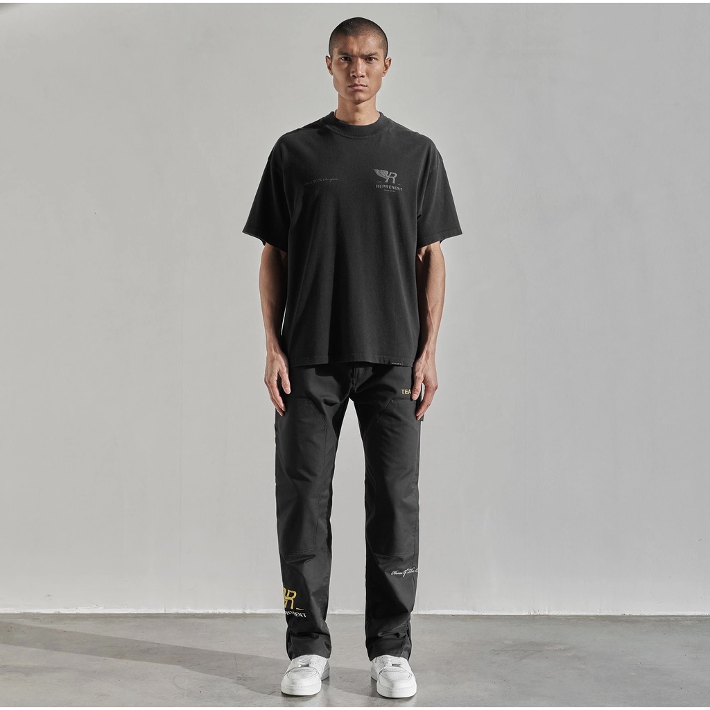 ZSK1 REPRESENT 22ss three-dimensional relief letter wings Vintage retro short sleeve round neck T-shirt for men and women