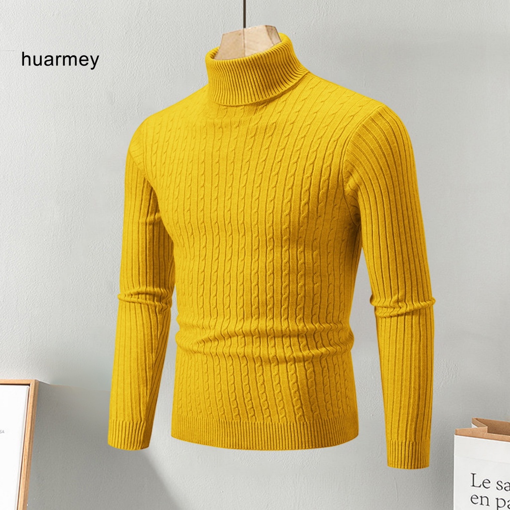 Huarmey Áo sweater Dệt Kim Cổ Lọ Thời Trang Mùa Đông Ấm Áp Cho Nam