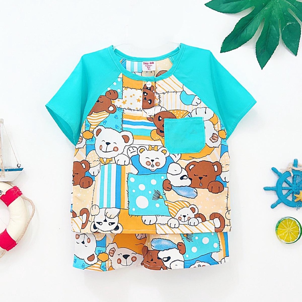 TOLEXINH  Bộ tay ngắn quần đùi phối màu bé trai - vải loại 1