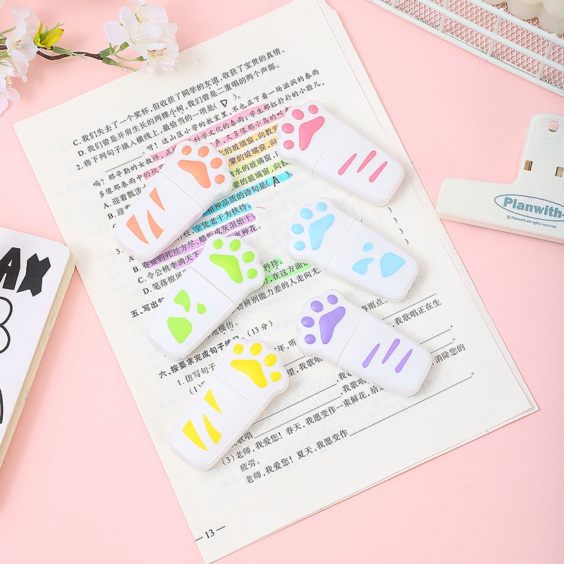 Bút chì màu Bút dạ quang bút đánh dấu Chân mèo dễ thương văn phòng phẩm đồ dùng học sinh quà  phần thưởng Văn phòng phẩm