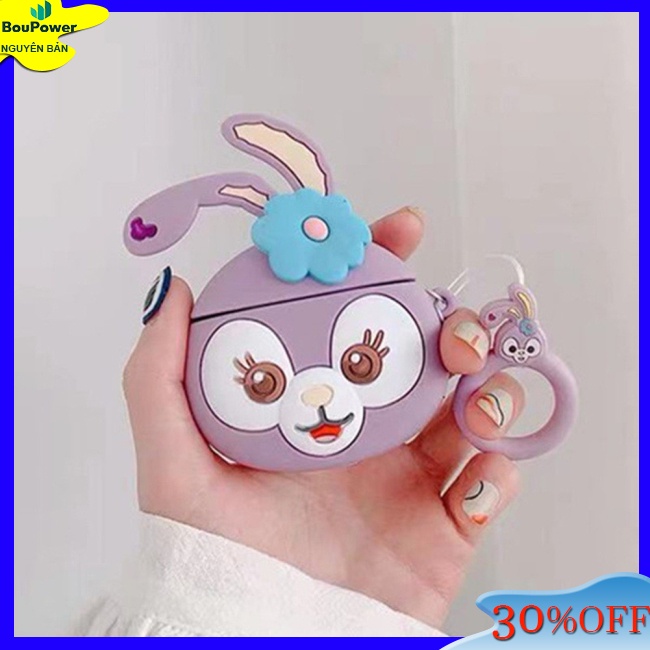 Boupower Vỏ Bảo Vệ Hộp Sạc Tai Nghe bluetooth Bằng Silicon Họa Tiết Hoạt Hình mickey minnie stitch Dễ Thương