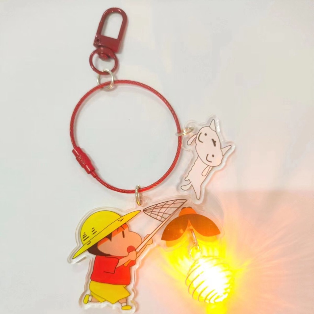 Móc khoá shin đom đóm/Hoạt Hình Móc Khóa Hình Cậu Bé Bút Chì shin-chan Bằng acrylic Phát Quang Độc Đáo