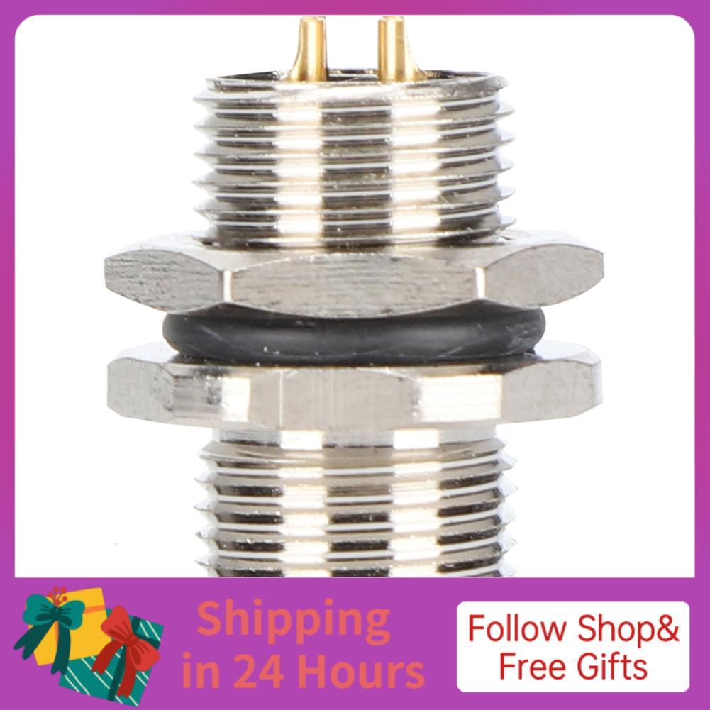 Iuxishop Brass Panel Mounted Socket Connector M12 4 Pin Plug 250V 4A