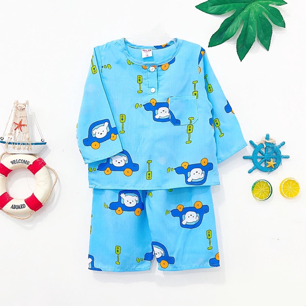 TOLEXINH  bộ tay dài quần dài bé trai - vải tole loại 1