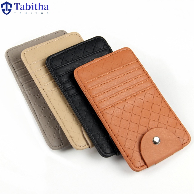 Bitha Túi Đựng Thẻ / Kính Mát Đa Năng Bằng Da pu Gắn Trên Xe Hơi Tiện Dụng