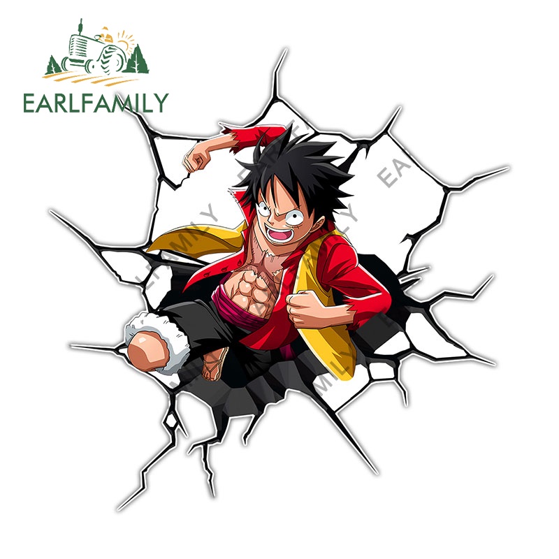 Miếng Dán Trang Trí Xe Hơi / Mô Tô / notebook Chống Thấm Nước Họa Tiết Hoạt Hình one piece 13Cmx7.8Cm