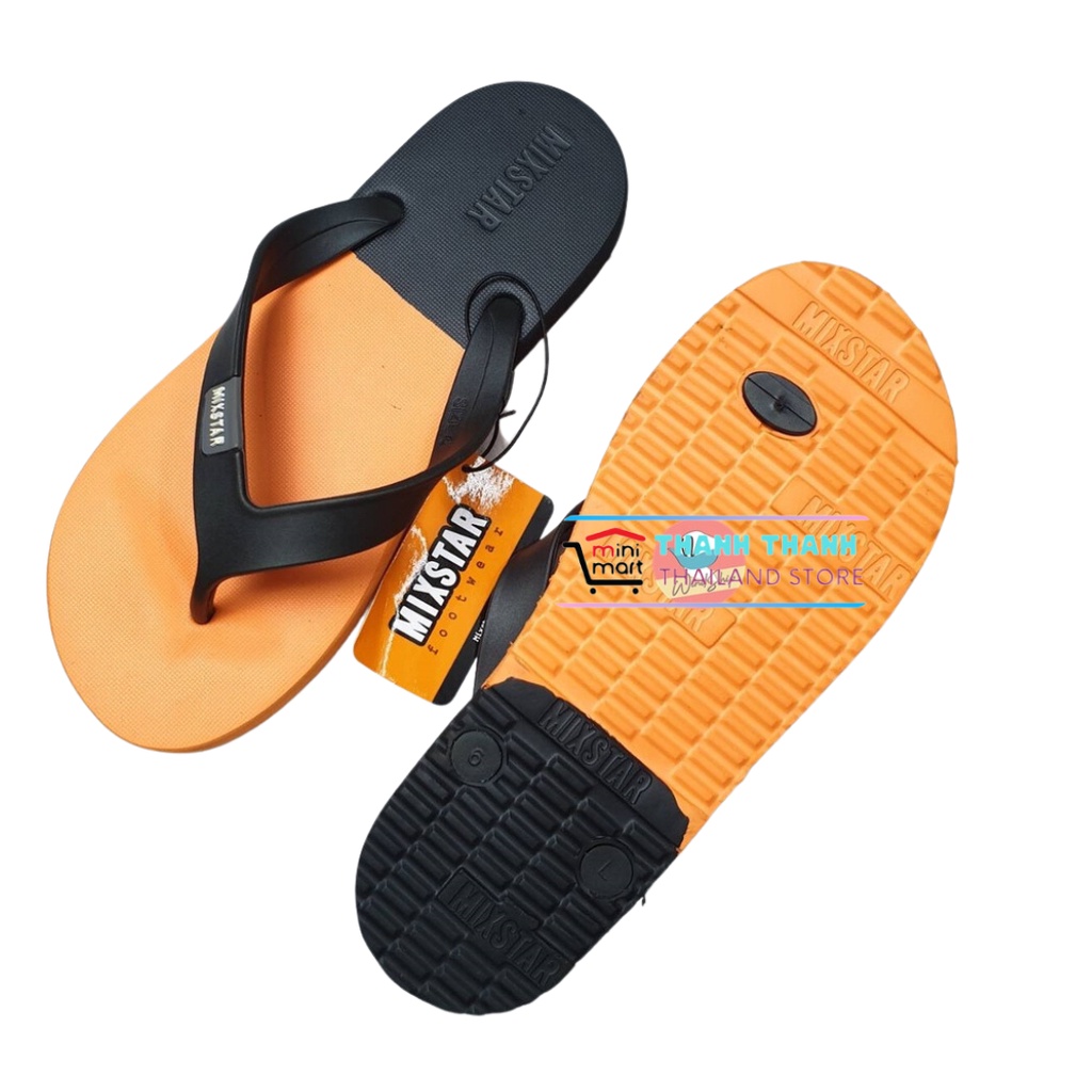 Dép tông nam đi mưa Thái Lan MIXSTAR RU1 , đế 2 màu, xỏ ngón nam siêu nhẹ, siêu bền