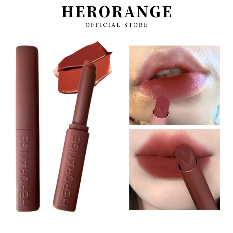 Son môi herorange chất nhung lì thiết kế vỏ hình thỏ dễ thương