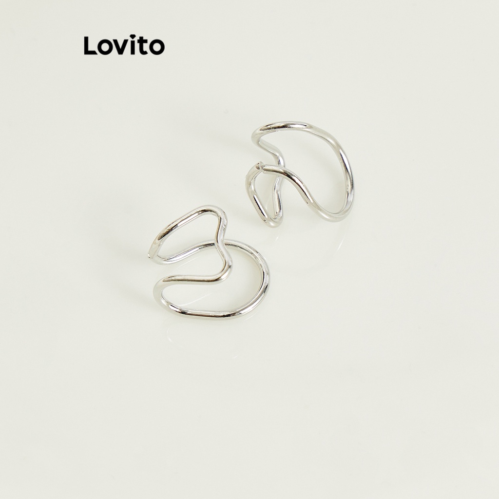 Lovito Bông tai trái tim trơn đơn giản cho nữ L63AD019