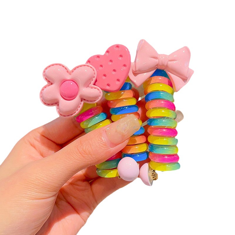 Dây Buộc Tóc Cao Su buộc tóc lò xo Co Giãn Đính Hoa Nhỏ Dễ Thương Cho Nữ Và Trẻ Em