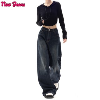 Prowow quần nữ jean quần ống rộng hàn quốc Comfortable Thể thao Cute A27L0C237Z230913
