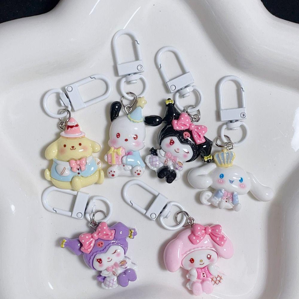 Pinou kuromi Móc Chìa Khóa Bằng Nhựa resin Mặt Hình Thỏ cinnamoroll Hoạt Hình Dễ Thương Cho Cặp Đôi my melody