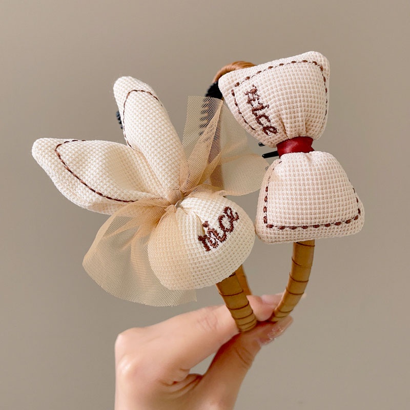 Băng Đô Cài Tóc Đính Nơ Họa Tiết Hoạt Hình Cho Bé Gái