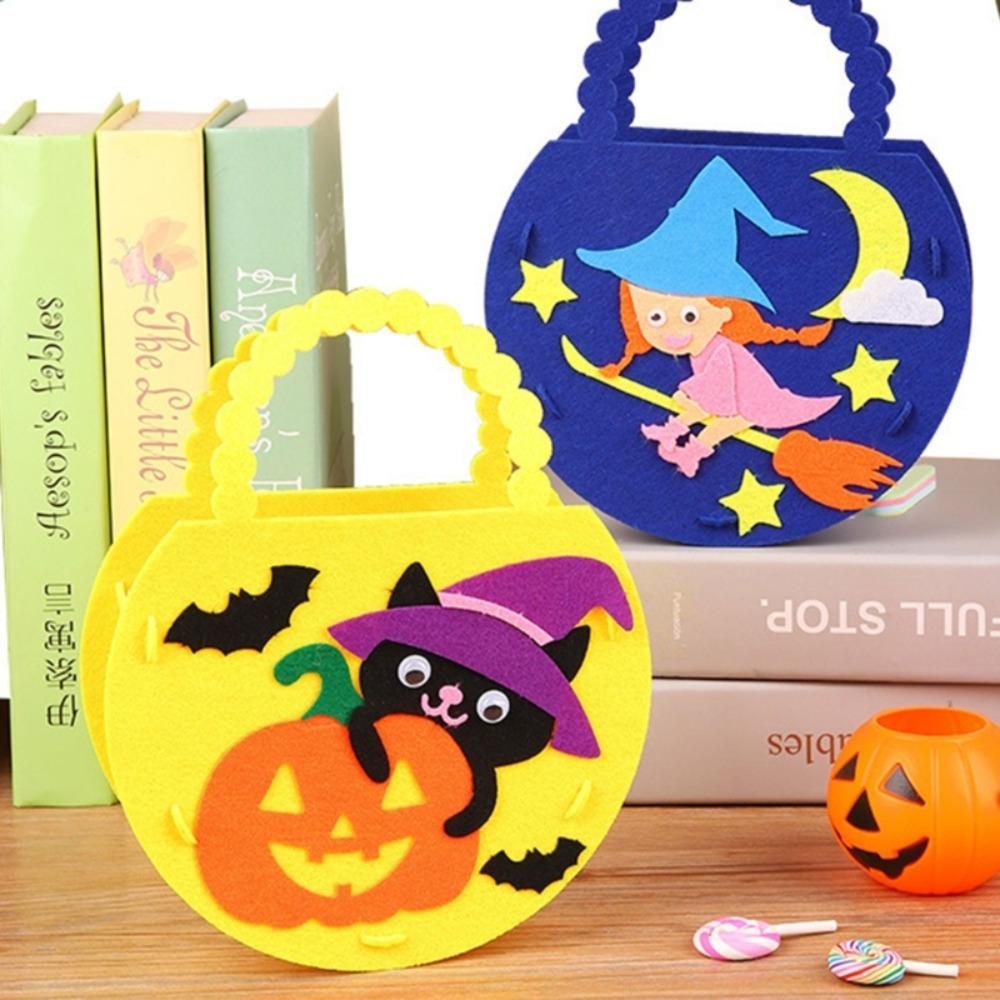 Glenes Túi Xách Bằng Vải Nỉ Không Dệt Thủ Công Sáng Tạo Dùng Làm Túi Kẹo halloween Cho Trẻ Em diy