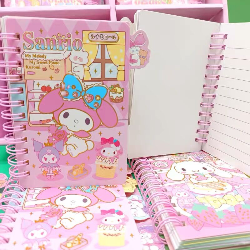 1 Sổ Ghi Chú Họa Tiết my melody cinnamoroll sanrioed anime kawaii Dễ Thương