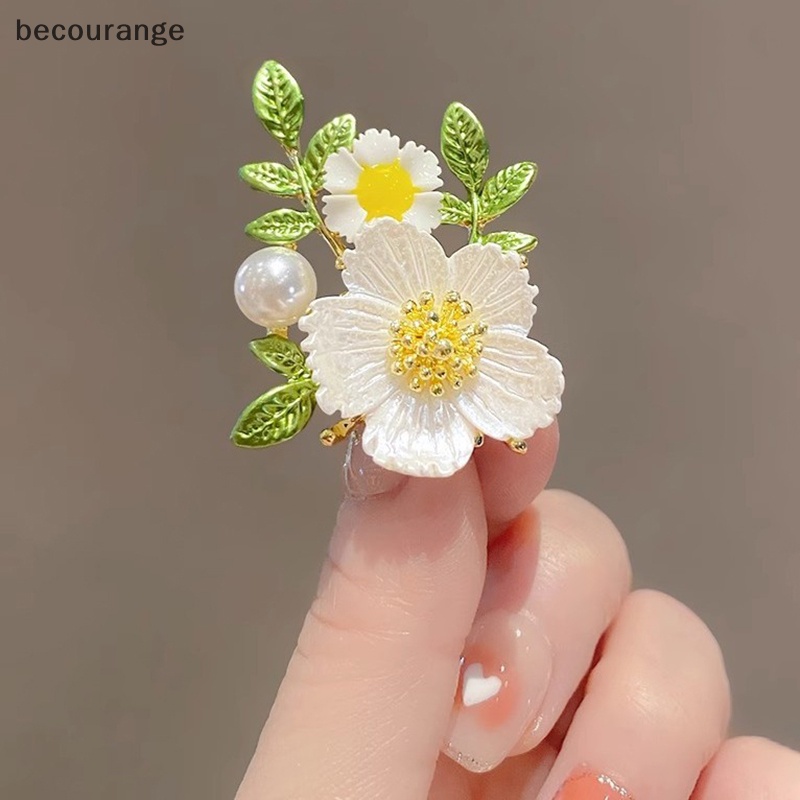 Ghim Cài Áo Hình Hoa Cúc Đính Ngọc Trai Nhân Tạo Cao Cấp Thời Trang Cho Nữ